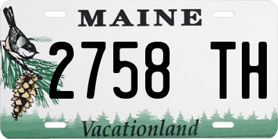ME license plate 2758TH