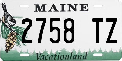 ME license plate 2758TZ