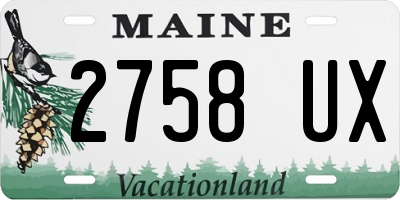 ME license plate 2758UX
