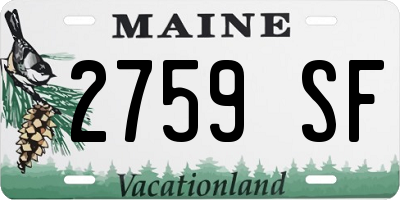 ME license plate 2759SF