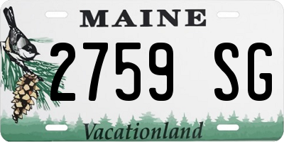 ME license plate 2759SG