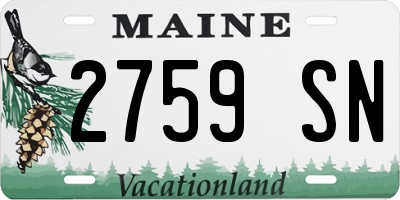ME license plate 2759SN