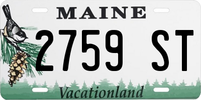 ME license plate 2759ST