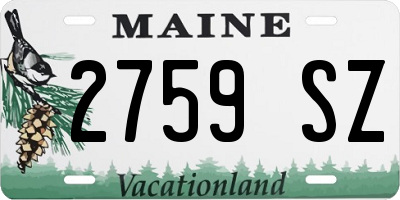 ME license plate 2759SZ