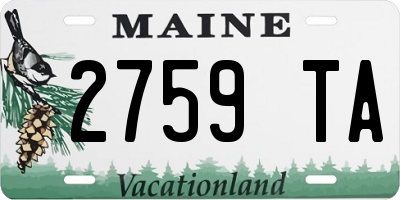 ME license plate 2759TA