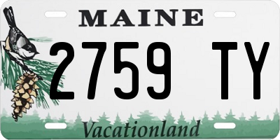 ME license plate 2759TY