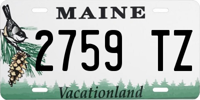 ME license plate 2759TZ