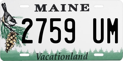 ME license plate 2759UM