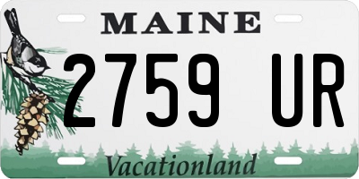ME license plate 2759UR