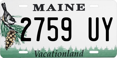 ME license plate 2759UY