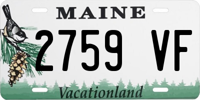 ME license plate 2759VF