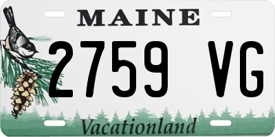 ME license plate 2759VG