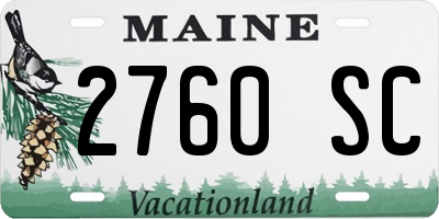 ME license plate 2760SC