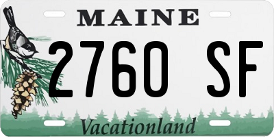 ME license plate 2760SF