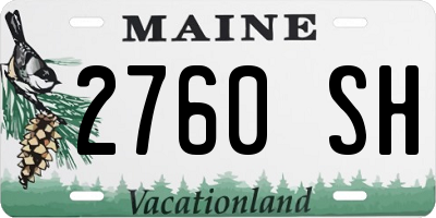 ME license plate 2760SH