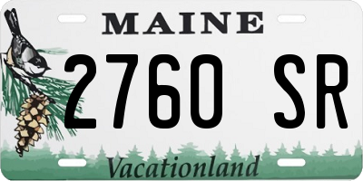 ME license plate 2760SR