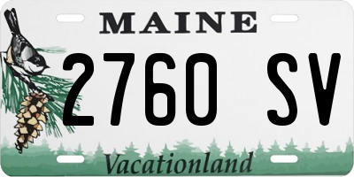 ME license plate 2760SV