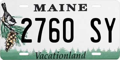 ME license plate 2760SY