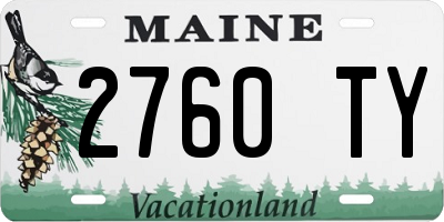 ME license plate 2760TY