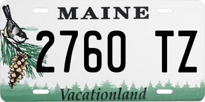 ME license plate 2760TZ
