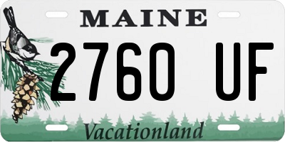 ME license plate 2760UF