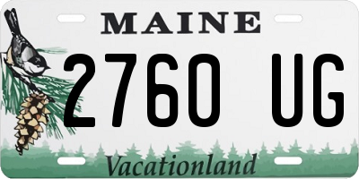 ME license plate 2760UG