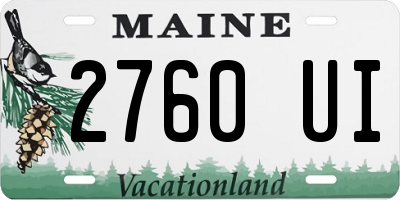 ME license plate 2760UI