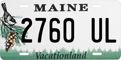 ME license plate 2760UL