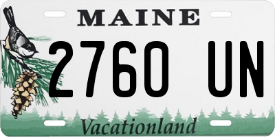 ME license plate 2760UN