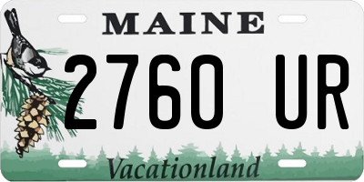 ME license plate 2760UR