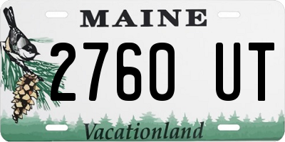 ME license plate 2760UT