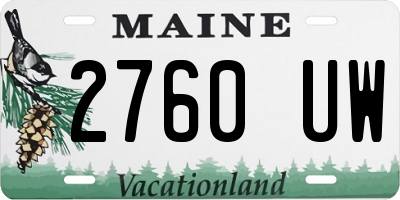 ME license plate 2760UW