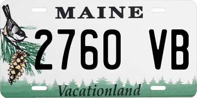 ME license plate 2760VB