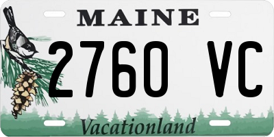 ME license plate 2760VC