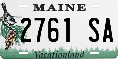 ME license plate 2761SA