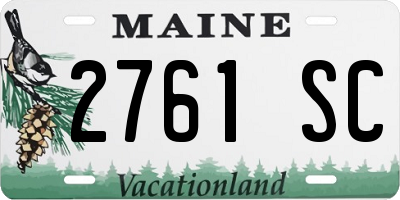 ME license plate 2761SC