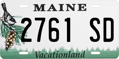 ME license plate 2761SD