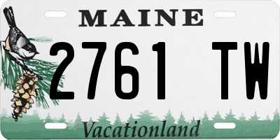ME license plate 2761TW