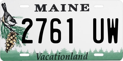 ME license plate 2761UW