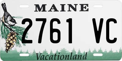 ME license plate 2761VC