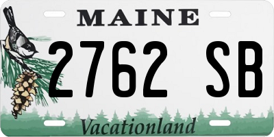 ME license plate 2762SB