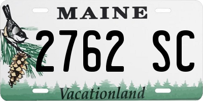 ME license plate 2762SC