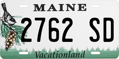 ME license plate 2762SD