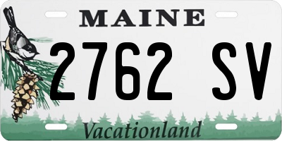 ME license plate 2762SV