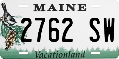 ME license plate 2762SW