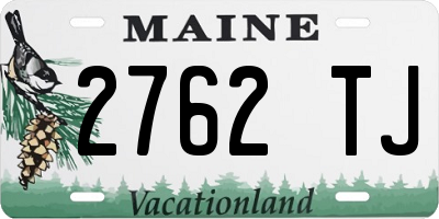 ME license plate 2762TJ