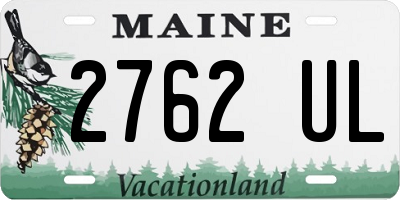 ME license plate 2762UL