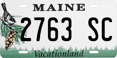 ME license plate 2763SC