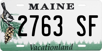 ME license plate 2763SF