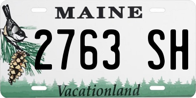 ME license plate 2763SH